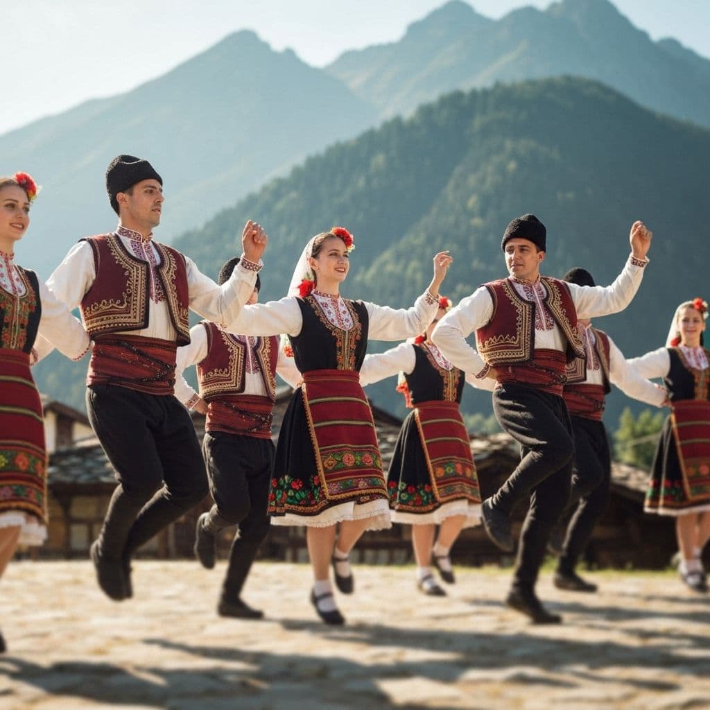 Bulgarian folk dancers